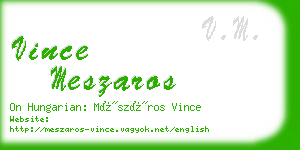 vince meszaros business card